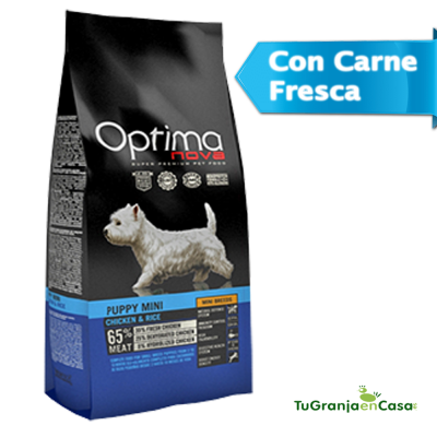OptimaNova Perro Mini Huhn & Reis Erwachsenenfutter – 8 Kg, Komplett Für Kleine Hunderassen