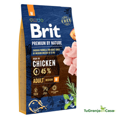 Brit Premium Adulto M (Medium) saco de 15 kilos -Pienso para perros adultos de raza mediana