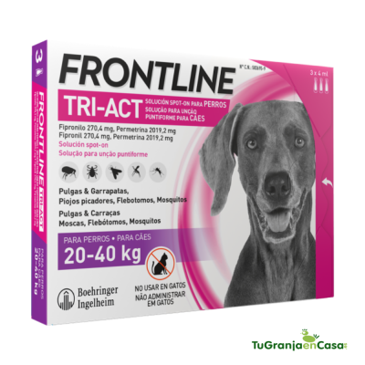 FRONTLINE TRI-ACT DOG 20-40 KILOS (3 PIPETAS)