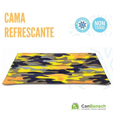 CAMA REFRESCANTE COOL MAT CAMUFLAJE AMARILLO 50 X 40 CM